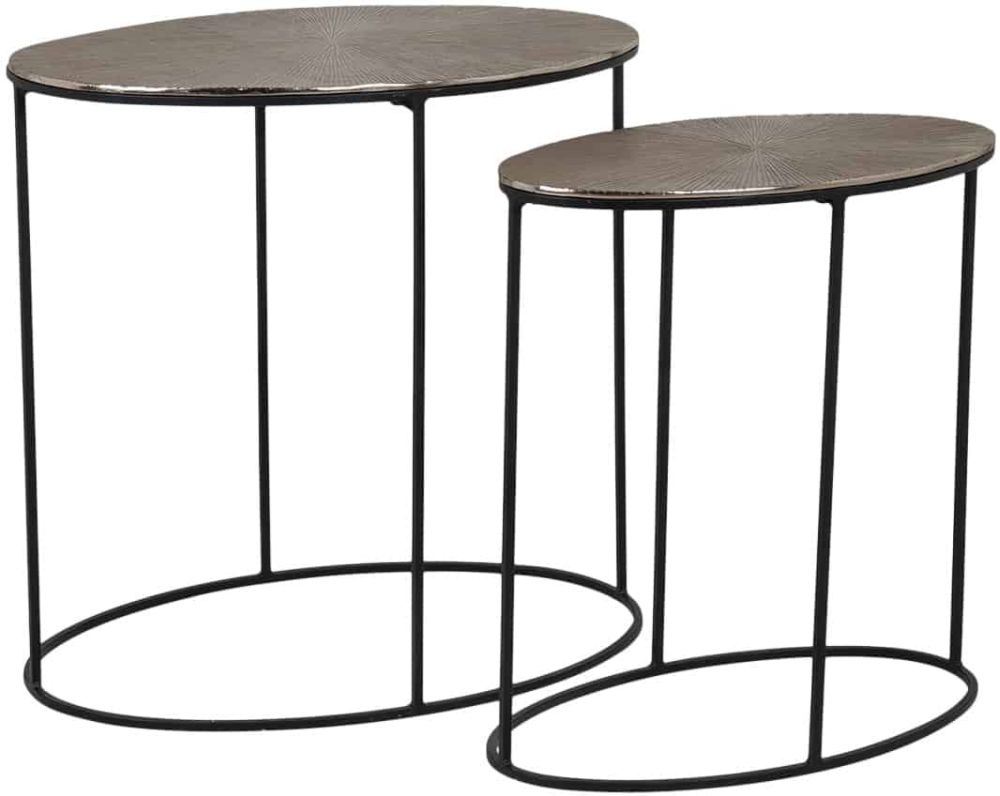 Clearance - Jude Aluminium Oval Side Table (Set of 2) - FS418