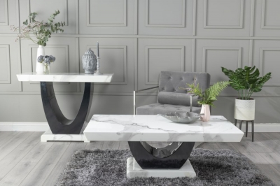 Product photograph of Madrid Marble Coffee Table White Rectangular Top from Choice Furniture Superstore