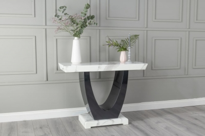 Product photograph of Madrid Marble Console Table White Rectangular Top from Choice Furniture Superstore