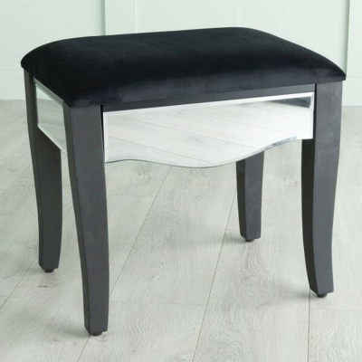 Product photograph of Venetian Mirrored Dressing Stool With Black Legs from Choice Furniture Superstore