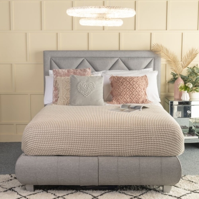 Product photograph of Joker Light Grey Fabric Ottoman Storage Bed - 5ft King Size from Choice Furniture Superstore
