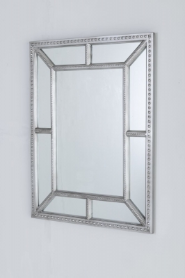 Product photograph of Clearance - Antique Silver Trim Wall Mirror Rectangular - 76cm X 100cm from Choice Furniture Superstore
