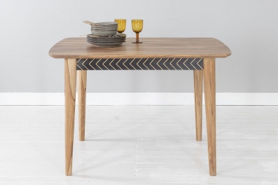 Clearance - Luxuria Sheesham Dining Table, Indian Wood, 120cm Seats 4 Diners Rectangular Top with 4 Legs