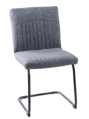 Product photograph of Clearance - Brooklyn Steel Grey Faux Leather Dining Chair from Choice Furniture Superstore