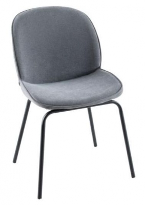 Product photograph of Clearance - Etta Grey Dining Chair Velvet Fabric Upholstered With Black Metal Legs from Choice Furniture Superstore
