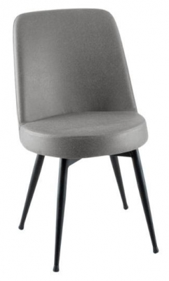 Product photograph of Clearance - Dover Grey Dining Chair Velvet Fabric Upholstered With Black Metal Legs from Choice Furniture Superstore