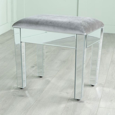 Product photograph of Lucia Mirrored Dressing Stool from Choice Furniture Superstore