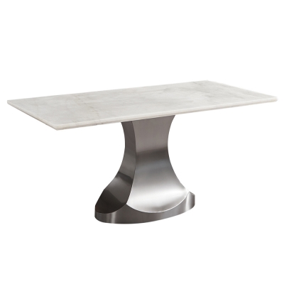 Product photograph of Hester Cream Natural Marble Dining Table - 200cm from Choice Furniture Superstore