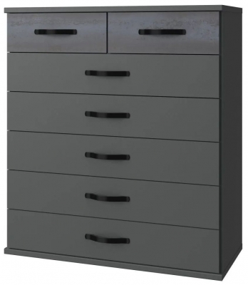 Product photograph of In Stock Duo2 5 2 Chest Of Drawers German Made Graphite Bedroom Furniture from Choice Furniture Superstore