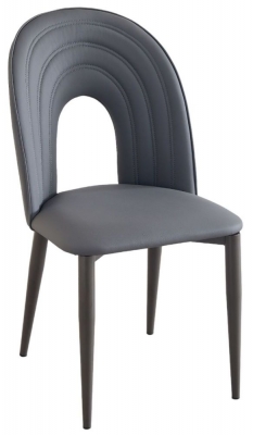 Product photograph of Echo Dark Grey Faux Leather High Back Dining Chair With Black Legs from Choice Furniture Superstore
