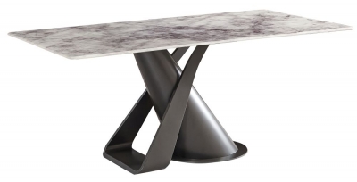 Product photograph of Tatler Marble Dining Table - Displayed In White And Black from Choice Furniture Superstore