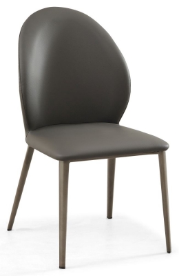 Product photograph of Astrid Dark Grey Dining Chair- Faux Leather With Black Legs from Choice Furniture Superstore