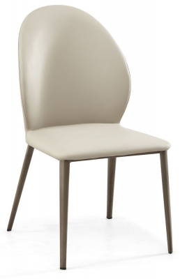 Product photograph of Astrid Taupe Dining Chair- Faux Leather With Black Legs from Choice Furniture Superstore