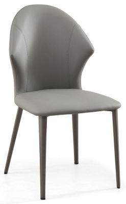 Product photograph of Elaine Grey Dining Chair - Faux Leather With Black Legs from Choice Furniture Superstore