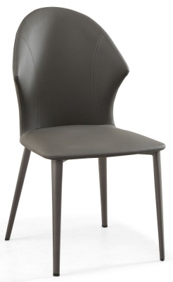 Product photograph of Elaine Dark Grey Dining Chair - Faux Leather With Black Legs from Choice Furniture Superstore