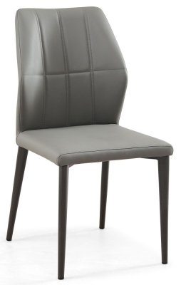 Product photograph of Harrow Grey Dining Chair - Faux Leather With Black Legs from Choice Furniture Superstore
