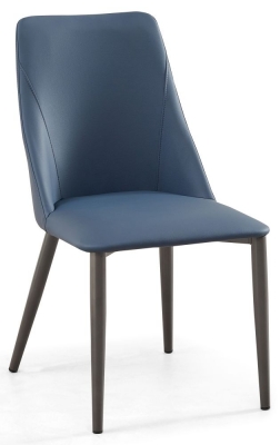 Product photograph of Rosie Blue Dining Chair- Faux Leather With Black Legs from Choice Furniture Superstore