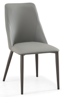 Product photograph of Rosie Grey Dining Chair- Faux Leather With Black Legs from Choice Furniture Superstore