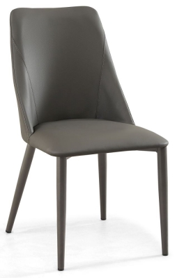 Product photograph of Rosie Dark Grey Dining Chair- Faux Leather With Black Legs from Choice Furniture Superstore