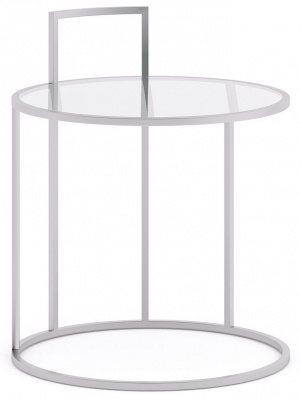 Product photograph of Alveare Glass And Silver Round Side Table from Choice Furniture Superstore