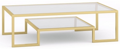 Product photograph of Knightsbridge Glass And Gold Coffee Table from Choice Furniture Superstore