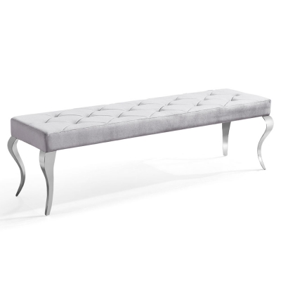 Product photograph of Louis Grey Velvet Fabric 170cm Dining Bench from Choice Furniture Superstore