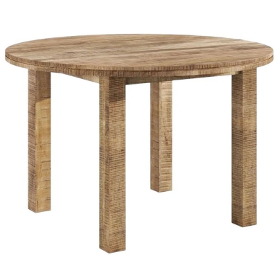 Product photograph of Dakota Mango Wood Dining Table Indian Light Natural Rustic Finish 120cm Round Top Seats 4 Diners from Choice Furniture Superstore