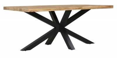 Product photograph of Fargo 10 Seater Industrial Dining Table - Rustic Mango Wood With Black Spider Legs from Choice Furniture Superstore