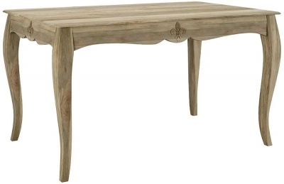 Product photograph of Fleur 4 Seater French Style Washed Grey Dining Table - Made In Solid Rustic Mango Wood from Choice Furniture Superstore