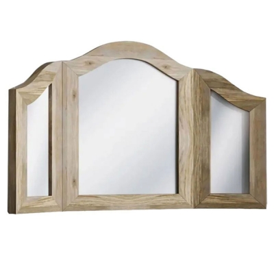 Product photograph of Fleur French Style Washed Grey Triple Mirror - Made In Solid Rustic Mango Wood from Choice Furniture Superstore