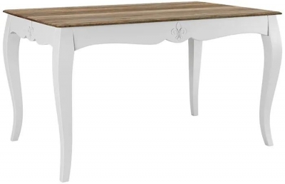 Product photograph of Fleur 4 Seater French Style White Shabby Chic Dining Table - Made In Solid Mango Wood from Choice Furniture Superstore