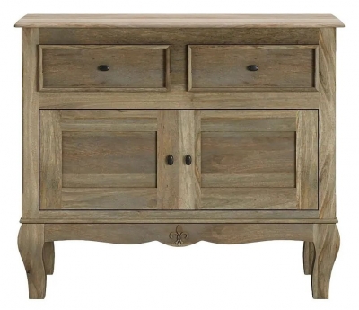 Product photograph of Fleur French Style 2 Door Washed Grey Sideboard - Made In Solid Rustic Mango Wood from Choice Furniture Superstore