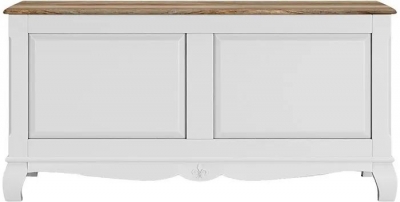 Product photograph of Fleur French Style White Shabby Chic Blanket Box - Made In Solid Mango Wood from Choice Furniture Superstore