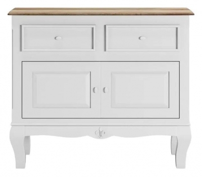 Product photograph of Fleur French Style 2 Door White Shabby Chic Sideboard - Made In Solid Mango Wood from Choice Furniture Superstore