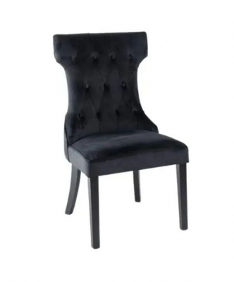 Product photograph of Courtney Black Dining Chair Tufted Velvet Fabric Upholstered With Black Wooden Legs from Choice Furniture Superstore