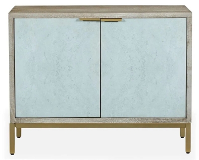 Product photograph of Temis Faux Marble Finish Grey Washed 2 Door Sideboard from Choice Furniture Superstore