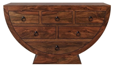 Product photograph of Maharani Sheesham Half Round Bowl Chest Indian Wood - 6 Drawers from Choice Furniture Superstore