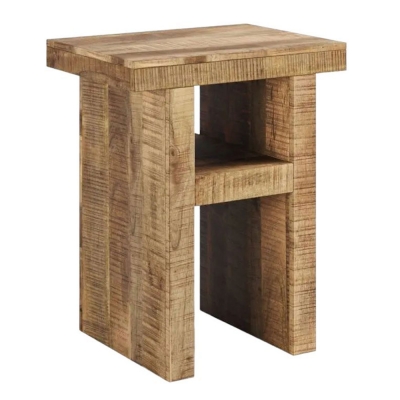 Product photograph of Dakota Mango Wood Side Table Indian Light Natural Rustic Finish from Choice Furniture Superstore