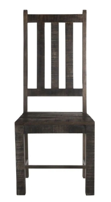 Clearance - Dakota Mango Wood Dining Chair, Slatted Back Indian Dark Walnut Rustic Finish