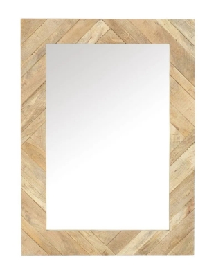 Product photograph of Rennes Chevron Wall Mirror - Rustic Mango Wood from Choice Furniture Superstore