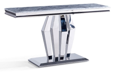 Product photograph of Dolce Grey Marble And Chrome Console Table from Choice Furniture Superstore