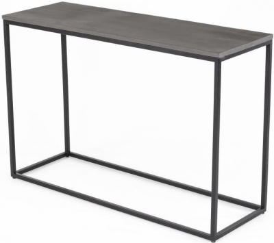 Product photograph of Clearance - Odom Grey Concrete Console Table With Black Metal Base from Choice Furniture Superstore