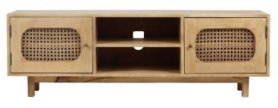 Product photograph of Indi Wood And Rattan 2 Door Tv Unit from Choice Furniture Superstore