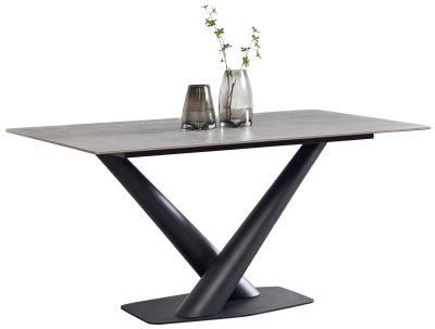 Product photograph of Maldon 160cm Grey Ceramic Dining Table With Black V Base from Choice Furniture Superstore