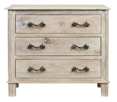 Product photograph of Nimes French Style Whitewash 3 Drawer Chest from Choice Furniture Superstore