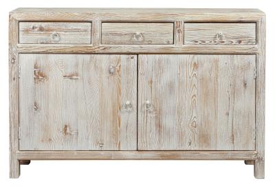 Reclaimed Wood Whitewash 2 Door 3 Drawer Sideboard