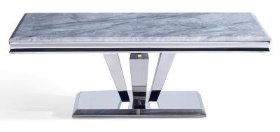 Product photograph of Dolce Grey Marble And Chrome Coffee Table from Choice Furniture Superstore