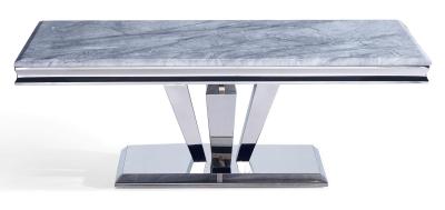 Dolce Grey Marble and Chrome Coffee Table