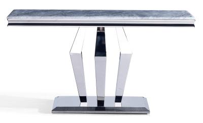 Product photograph of Dolce Grey Marble And Chrome Console Table from Choice Furniture Superstore