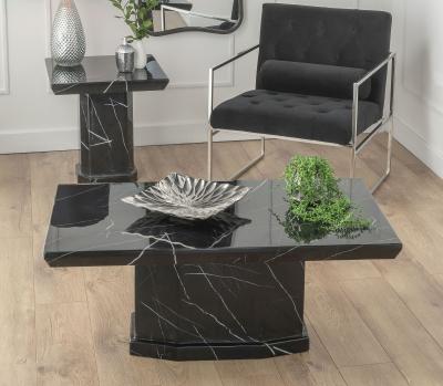 Product photograph of Naples Black Marble Coffee Table from Choice Furniture Superstore